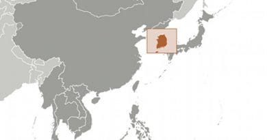 Location of South Korea. Source: CIA World Factbook.