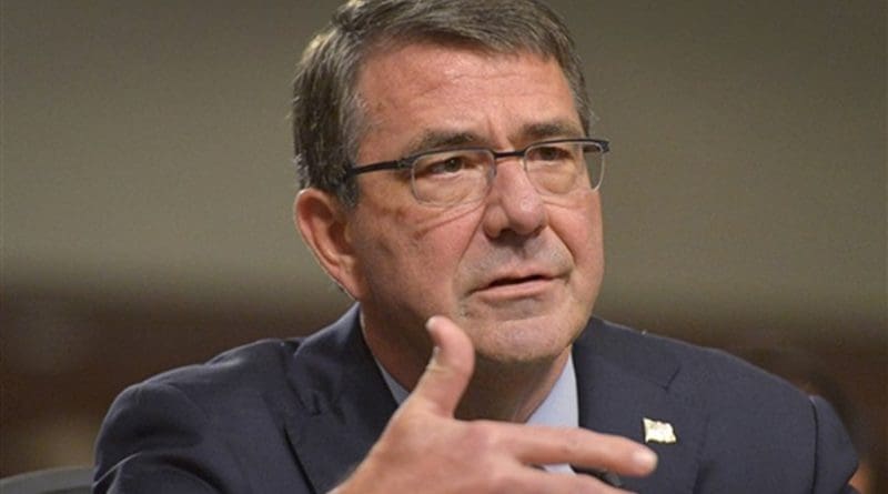 Defense Secretary Ash Carter speaks to members of the Senate Armed Services Committee during testimony on the recently brokered Iranian nuclear deal in Washington, D.C., July 29, 2015. Carter was joined by Secretary of State John Kerry, Chairman of the Joint Chiefs of Staff Army Gen. Martin E. Dempsey, U.S. Treasury Secretary Jack Lew and Energy Secretary Ernest Moniz. DoD photo by Glenn Fawcett