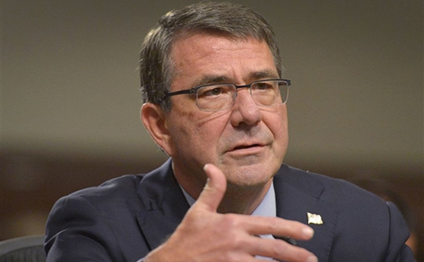 Defense Secretary Ash Carter speaks to members of the Senate Armed Services Committee during testimony on the recently brokered Iranian nuclear deal in Washington, D.C., July 29, 2015. Carter was joined by Secretary of State John Kerry, Chairman of the Joint Chiefs of Staff Army Gen. Martin E. Dempsey, U.S. Treasury Secretary Jack Lew and Energy Secretary Ernest Moniz. DoD photo by Glenn Fawcett
