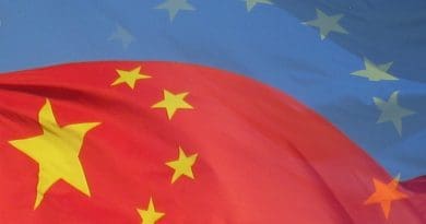 China and European Union flags