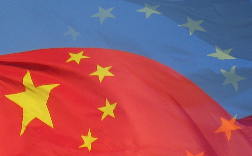 China and European Union flags