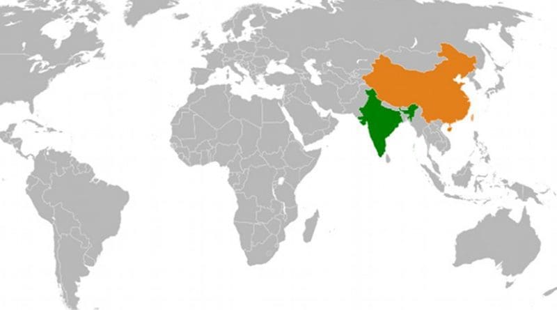 Location of China and India. Source: Wikipedia Commons.