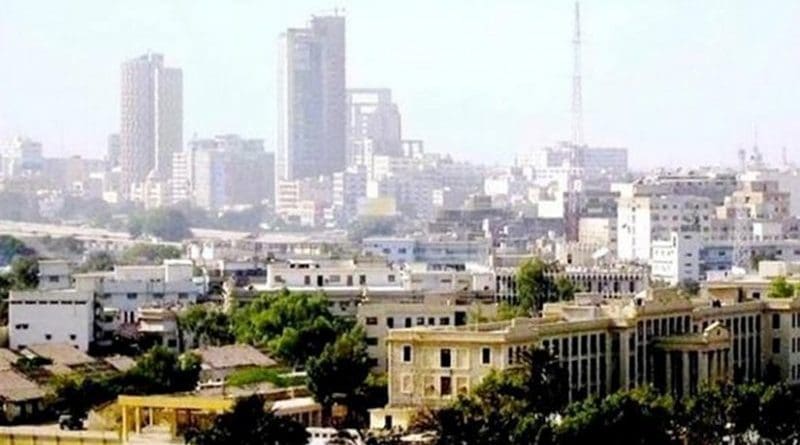 Downtown Karachi, Pakistan. Photo by Asjad Jamshed, Wikipedia Commons.