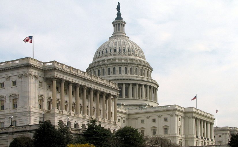 The Senate's side of the Capitol Building in Washington DC. Photo by Scrumshus, Wikipedia Commons.