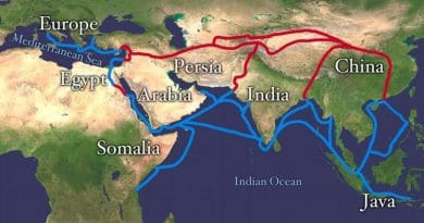 Main routes of the Silk Road. Source: Wikipedia Commons.