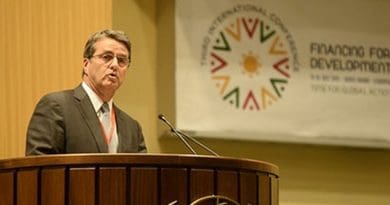 Roberto Azevêdo, Director-General of the WTO, speaking at the opening session of the International Conference on Financing for Development in Ethiopia, 13 July 2015. Photo © UNECA