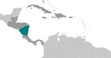 Location of Nicaragua. Source: CIA World Factbook.