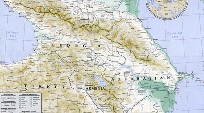 Map of Caucasus region prepared by the U.S. State Department, Wikipedia Commons.