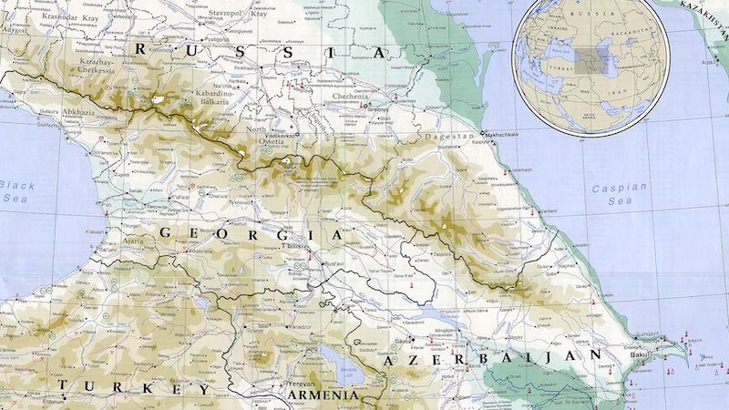 Map of Caucasus region prepared by the U.S. State Department, Wikipedia Commons.