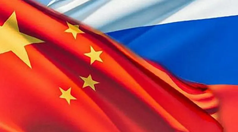 China and Russia flags
