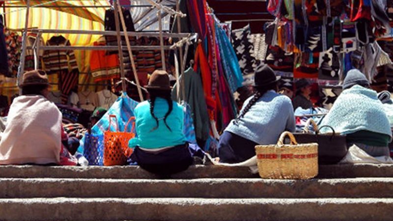 Women in Ecuador market.