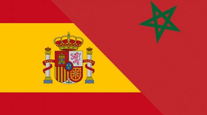 Flags of Morocco and Spain