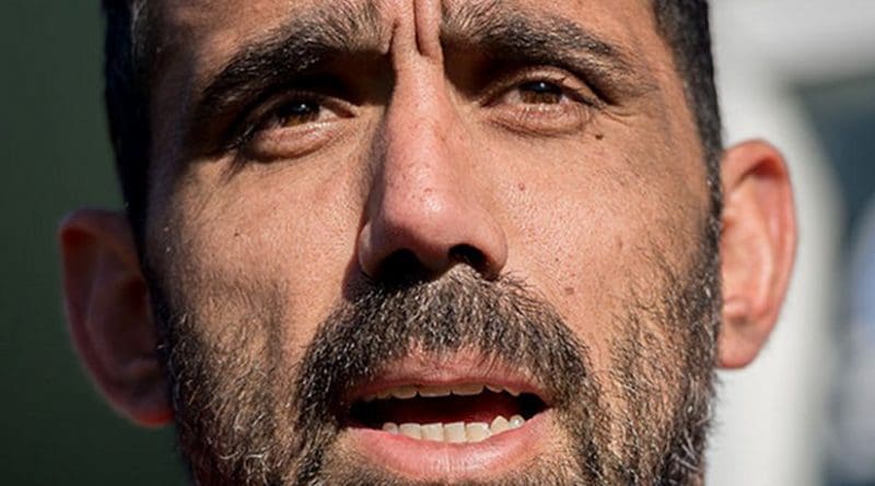 Adam Goodes. Photo by Hpeterswald, Wikipedia Commons.