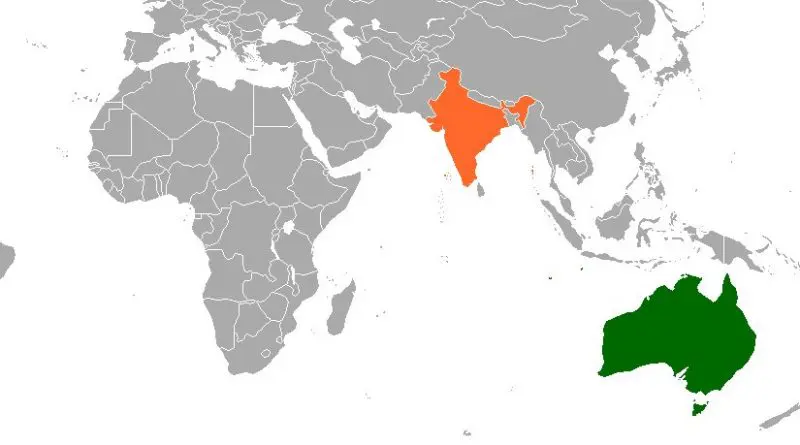 Location of Australia and India. Source: Wikipedia Commons.