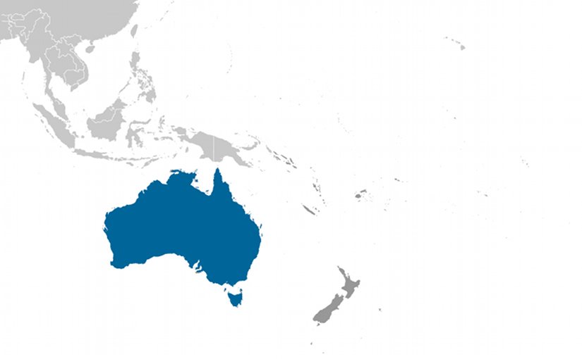 Location of Australia. Source: CIA World Factbook.