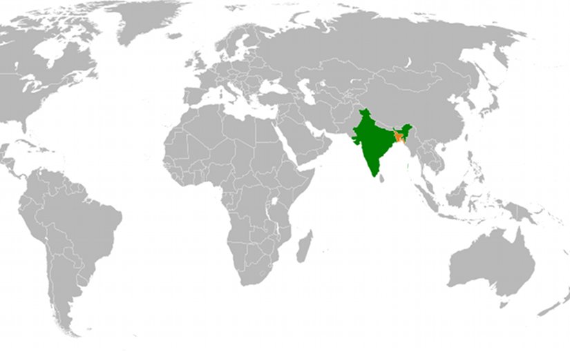 Location of Bangladesh and India. Source: Wikipedia Commons.