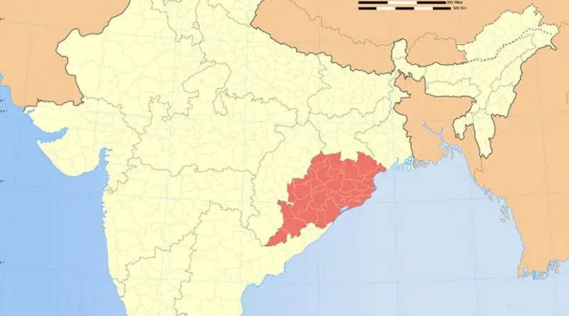 Location of Odisha in India. Source: Wikipedia Commons.