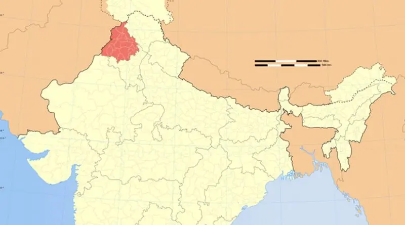 Location of Punjab in India. Source: Wikipedia Commons.