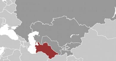 Location of Turkmenistan. Source: CIA World Factbook.