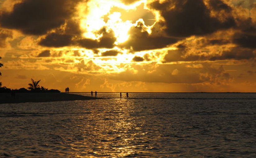 Sunset in the Maldives.