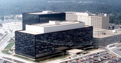 Headquarters of the NSA at Fort Meade, Maryland.. Source: NSA, Wikipedia Commons.