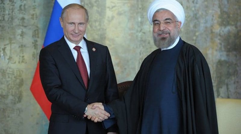 File photo of Russia's Vladimir Putin with Iran's Hassan Rouhani taken at 2014 CICA summit. Photo Credit: Russia's Presidential Press and Information Office, www.kremlin.ru, Wikimedia Commons.
