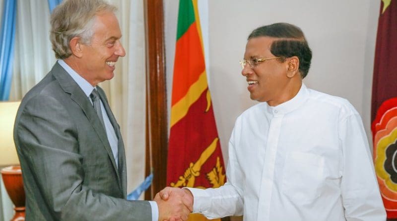 Tony Blair with Sri Lanka's Maithripala Sirisena. Photo Credit: Sri Lanka Government.