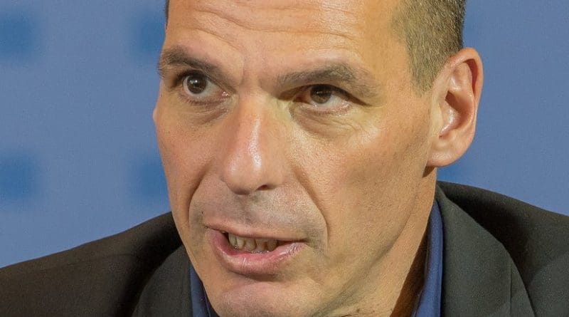 Greece's Dr. Yanis Varoufakis. Photo by Jörg Rüger, Wikimedia Commons.