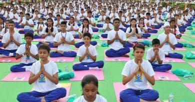 International Yoga Day 2015 in New Delhi, India. Photo by Narendra Modi, Wikipedia Commons.