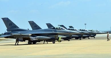 Six U.S. Air Force F-16 Fighting Falcons, support equipment and about 300 personnel arrived Aug. 9, 2015, at Incirlik Air Base, Turkey, from Aviano Air Base, Italy, to support Operation Inherent Resolve. U.S. Air Force photo by Senior Airman Michael Battles