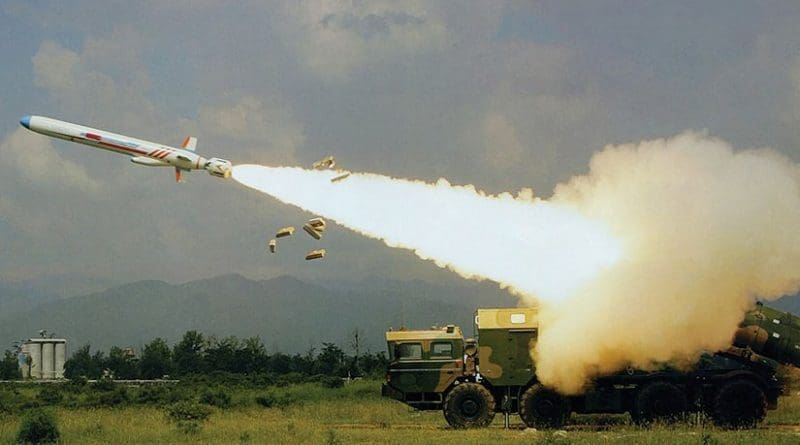 YJ-62 antiship cruise missile launched by transporter erector launcher (Courtesy Sino Defense)
