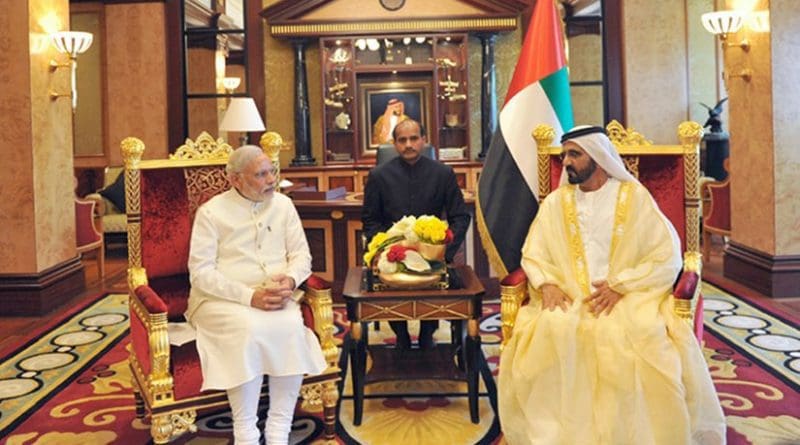 Prime Minister of India Shri Narendra Modi visited the United Arab Emirates from 16-17 August 2015 at the invitation of His Highness Crown Prince Mohamed Bin Zayed AI Nahyan. Photo Credit: Government of India, Prime Minister's office.
