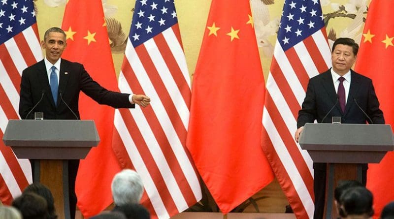 President Barack Obama and President Xi Jinping of China hold a press conference at the Great Hall of the People in Beijing, China, Nov. 12, 2014. (Official White House Photo by Chuck Kennedy)