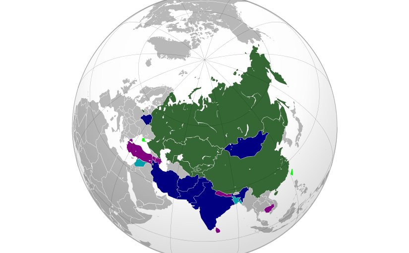 Map of the Shanghai Cooperation Organisation (SCO). Source: WIkipedia Commons.