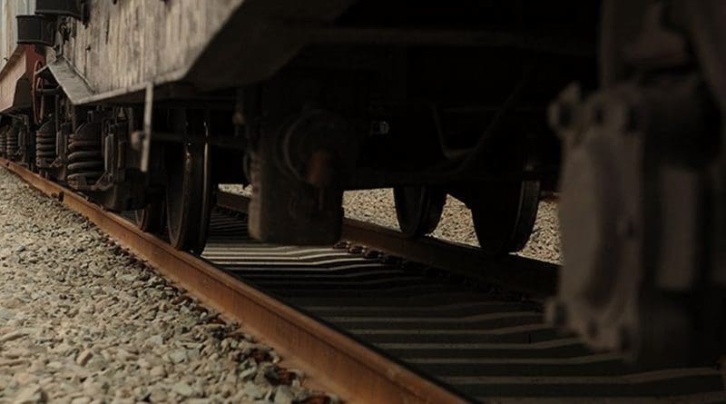 Train track between Afghanistan border and Mazar-e-Sharif provides hundreds of jobs to local Afghans and means of importing and exporting goods (DOD/Michael Reinsch)