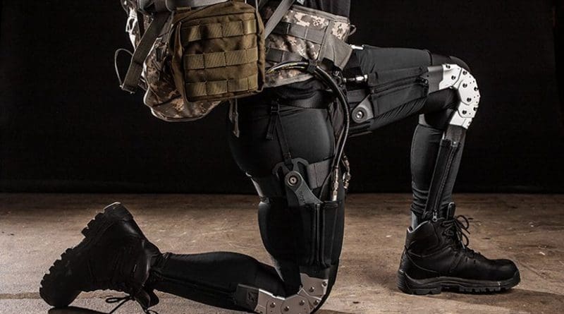 Robotic exoskeletons for warfighters help reduce injuries and fatigue and improve Soldiers’ abilities to perform missions efficiently (DARPA/Boston Dynamics)