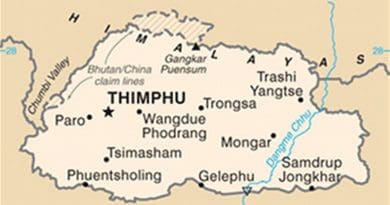Map of Bhutan. Source: CIA World Factbook.