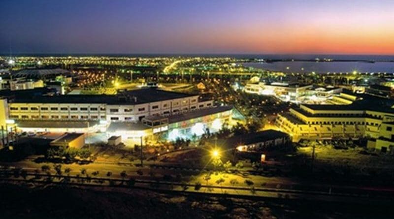 Iran's Chabahar Port at night. Photo Credit: Ksardar1359, Wikipedia Commons.