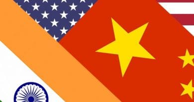 Flags of China, India and United States