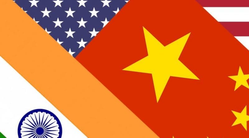 Flags of China, India and United States