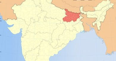 Location of Bihar in India. Source: WIkipedia Commons.