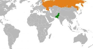 Locations of Pakistan and Russia. Source: WIkipedia Commons.