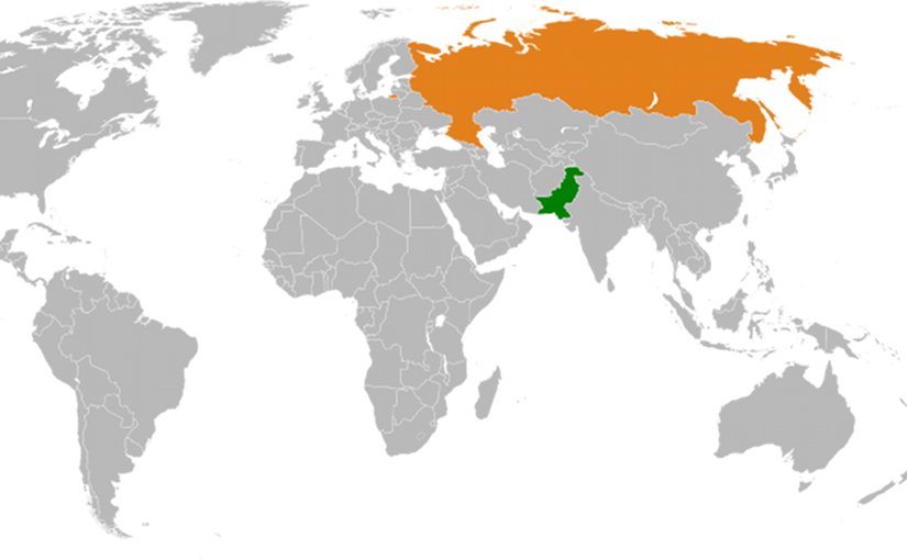 Locations of Pakistan and Russia. Source: WIkipedia Commons.