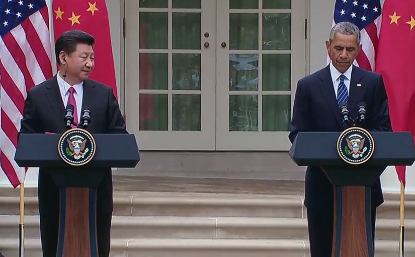 US President Obama and China's President Xi Hold a Joint Press Conference, Source: Screenshot from White House video.