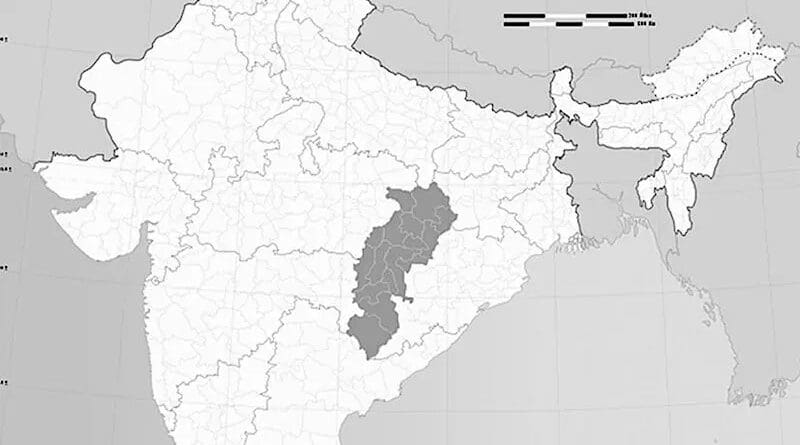 Location of Chhattisgarh in India. Source: WIkipedia Commons.