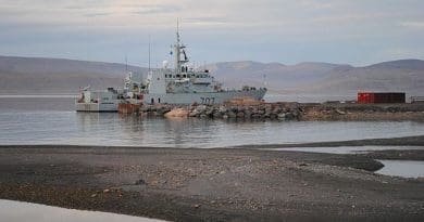 Canada's HMCS Goose Bay at Nanisivik. Photo by Goosepolish, Wikipedia Commons.