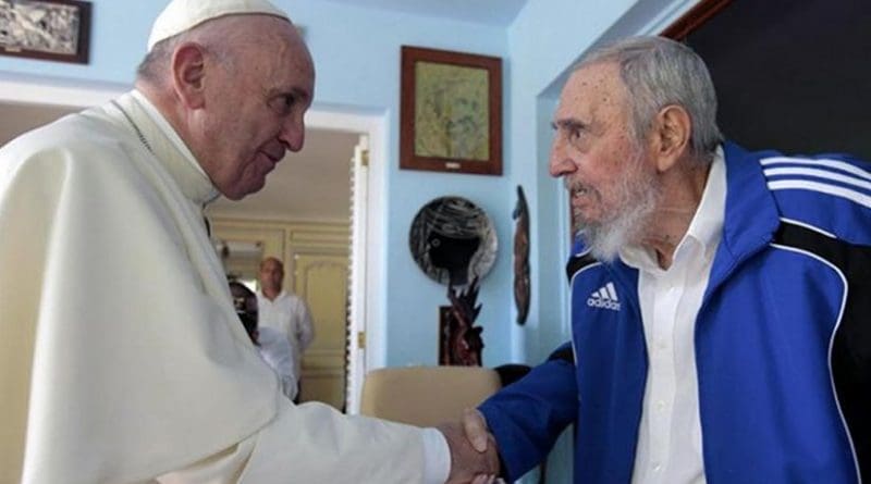 ope Francis and Fidel Castro in a private meeting, Sept. 20, 2015. Photo courtesy of Alex Castro via CNA.