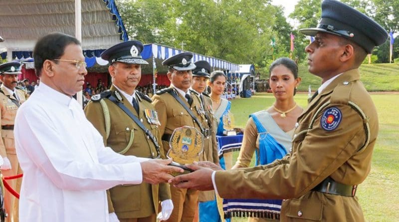 Sri Lanka President Maithripala Sirisena at Police College in Kalutara. Source: Sri Lanka Government.