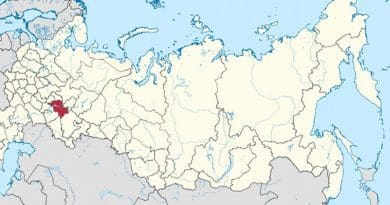 Location of Tatarstan in Russia. Source: Wikipedia Commons.