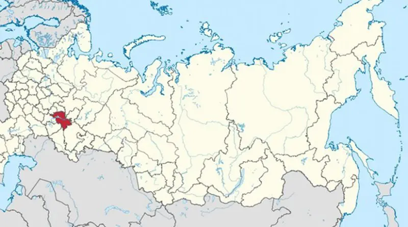 Location of Tatarstan in Russia. Source: Wikipedia Commons.